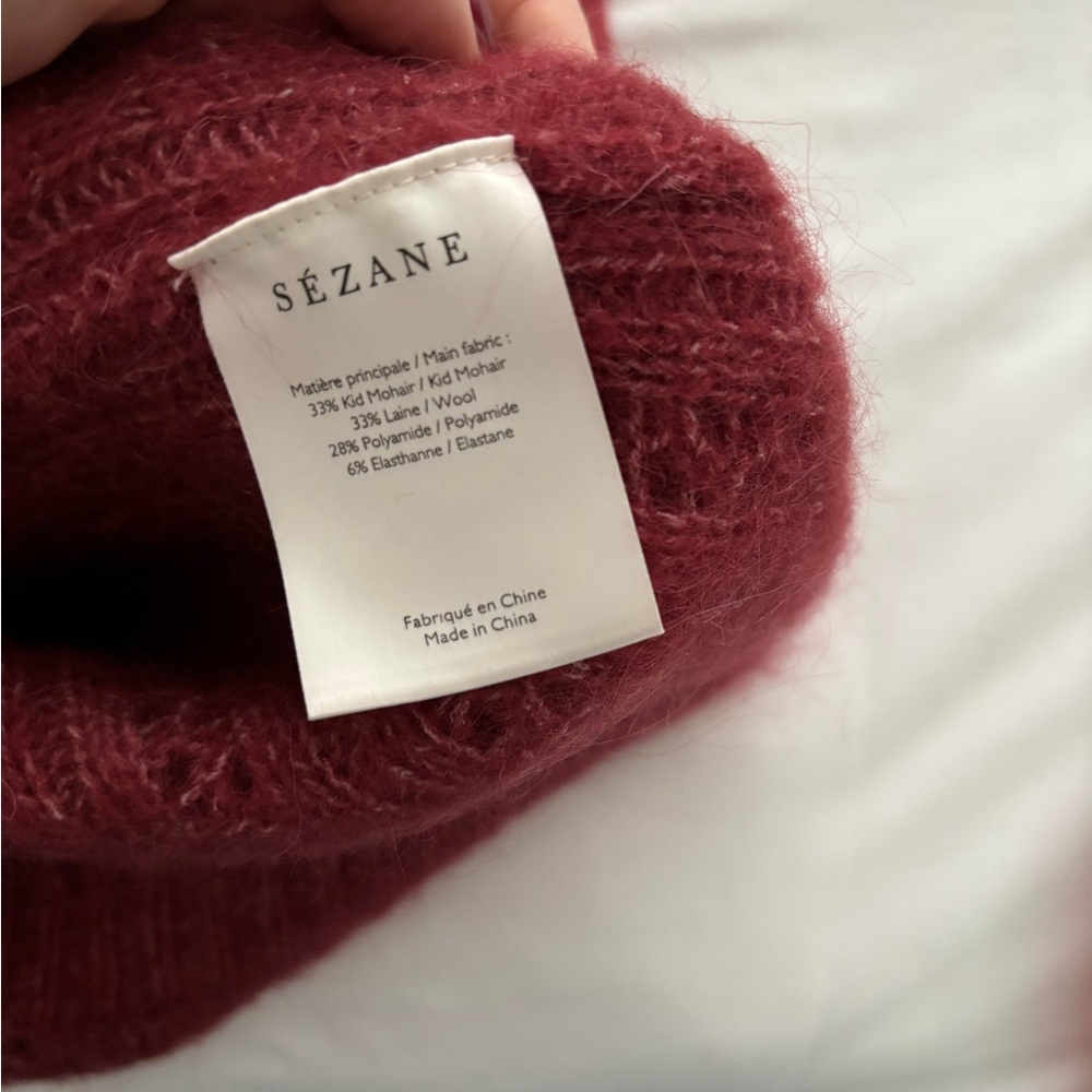 Sezane “Rosa” Open Back Mohair & Wool Sweater - Size Small - Picture 7 of 8
